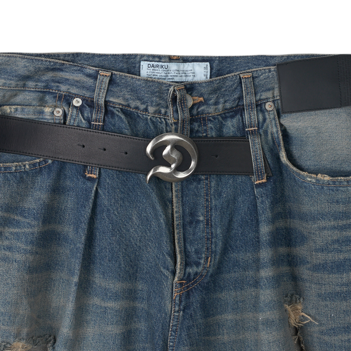 다이리쿠 D 버클 80 이어 슈퍼 와이드 데님 팬츠 인디고 - 26SS(Dairiku D Buckle 80 Year Super Wide Denim Pants Indigo - 26SS) - 3
