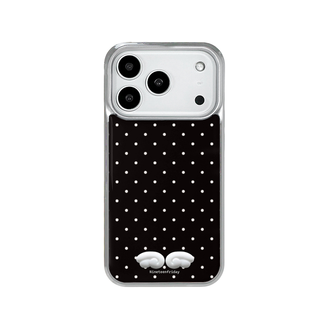 0008 NINETEENFRIDAY 3D Angel Dot / Magsafe Silver Epoxy Case - BLACK