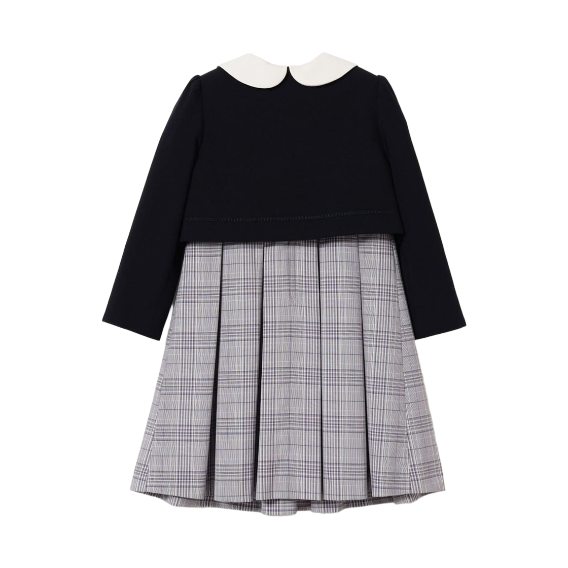 (키즈) 빔즈 미니 세레모니 드레스 볼레로 세트 네이비 퍼플 체크((Kids) Beams Mini Ceremony Dress Bolero Set Navy Purple Check) - 2