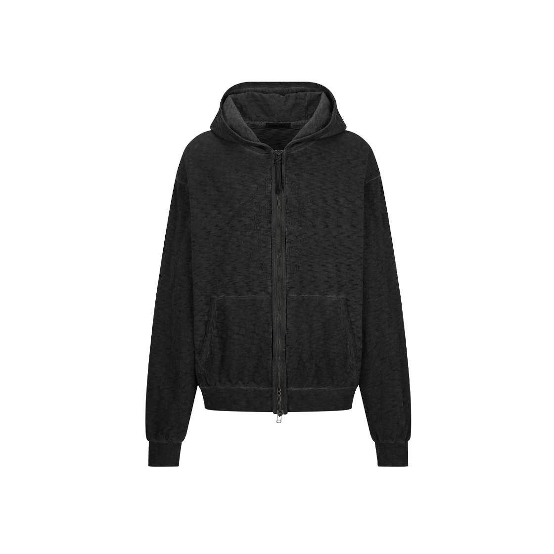 엔드릭스 서페이스 슬럽 다이드 익스포즈드 집업 후디 블랙(EDLIX Surface Slub Dyed Exposed-Zip Up Hoodie Black)