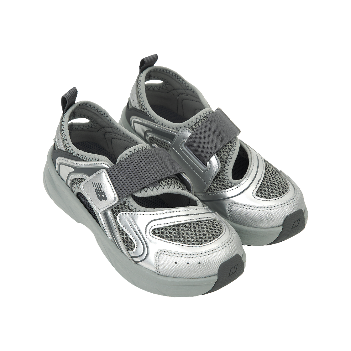 (키즈) 뉴발란스 프리들 X 샌들 리플렉스 실버((Kids) New Balance Freedle X Sandal Reflex Silver) - 4