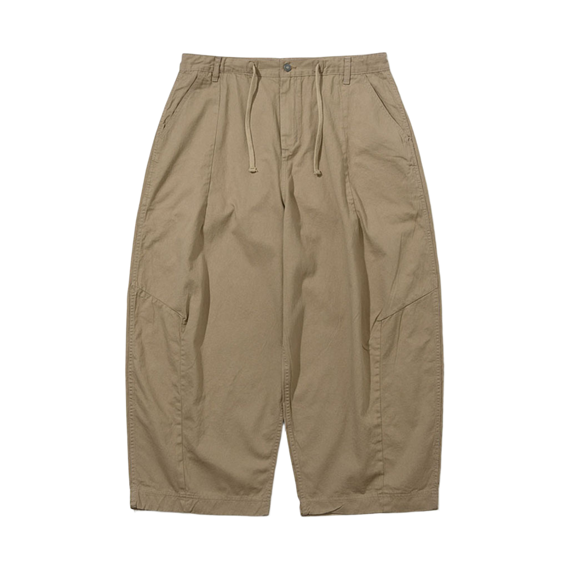 BSR26SSPT016 Bsrabbit Wide-Leg Drawstring Cotton Pants Ash Khaki