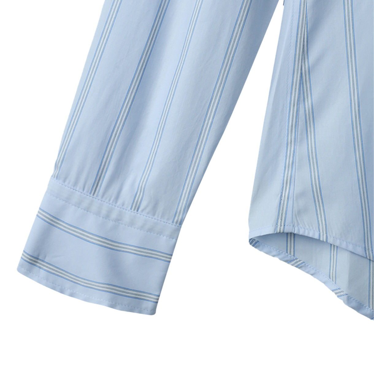 장 폴 고티에 우먼 핀스트라이프드 플로팅 칼라 셔츠 라이트블루 - 26SS(Jean Paul Gaultier Women Pinstriped Floating Collar Shirt Lightblue - 26SS) - 4
