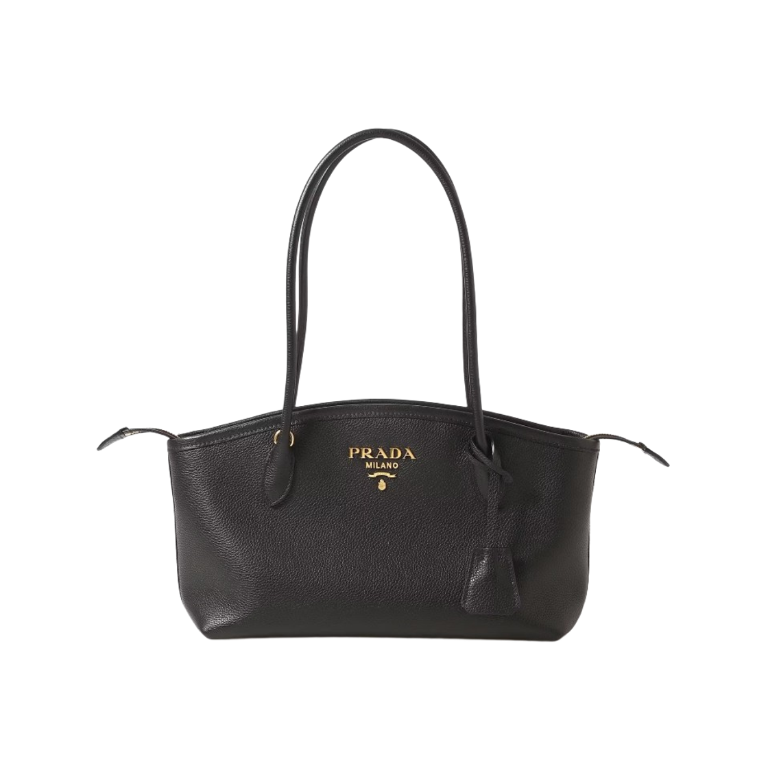 1BG574-2E8K-F0002 Prada Vitello Grain Leather Shoulder Bag Black