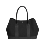 Hermes Neo Garden Voyage 41 Bag Militaire Canvas Negonda Calfskin & Palladium Noir Noir
