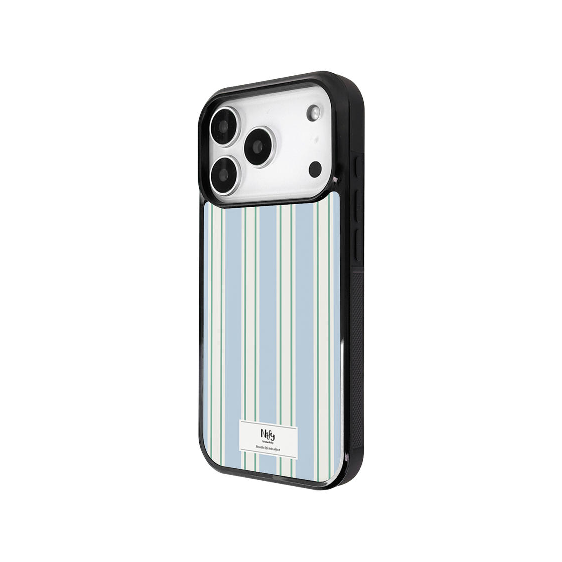 나인틴프라이데이 스트라이프 빈티지 맥세이프 에폭시 케이스 - 스카이블루 민트(NINETEENFRIDAY Stripe Vintage Magsafe Epoxy Case -  Sky blue mint) - 2