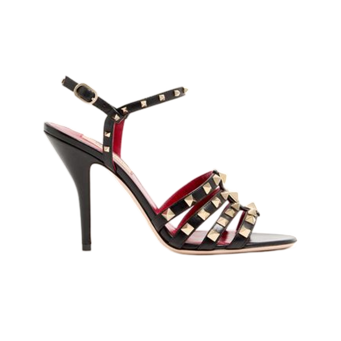 WS0PV5JDW0NO (W) Valentino Rockstud Kidskin Sandal 100mm Black