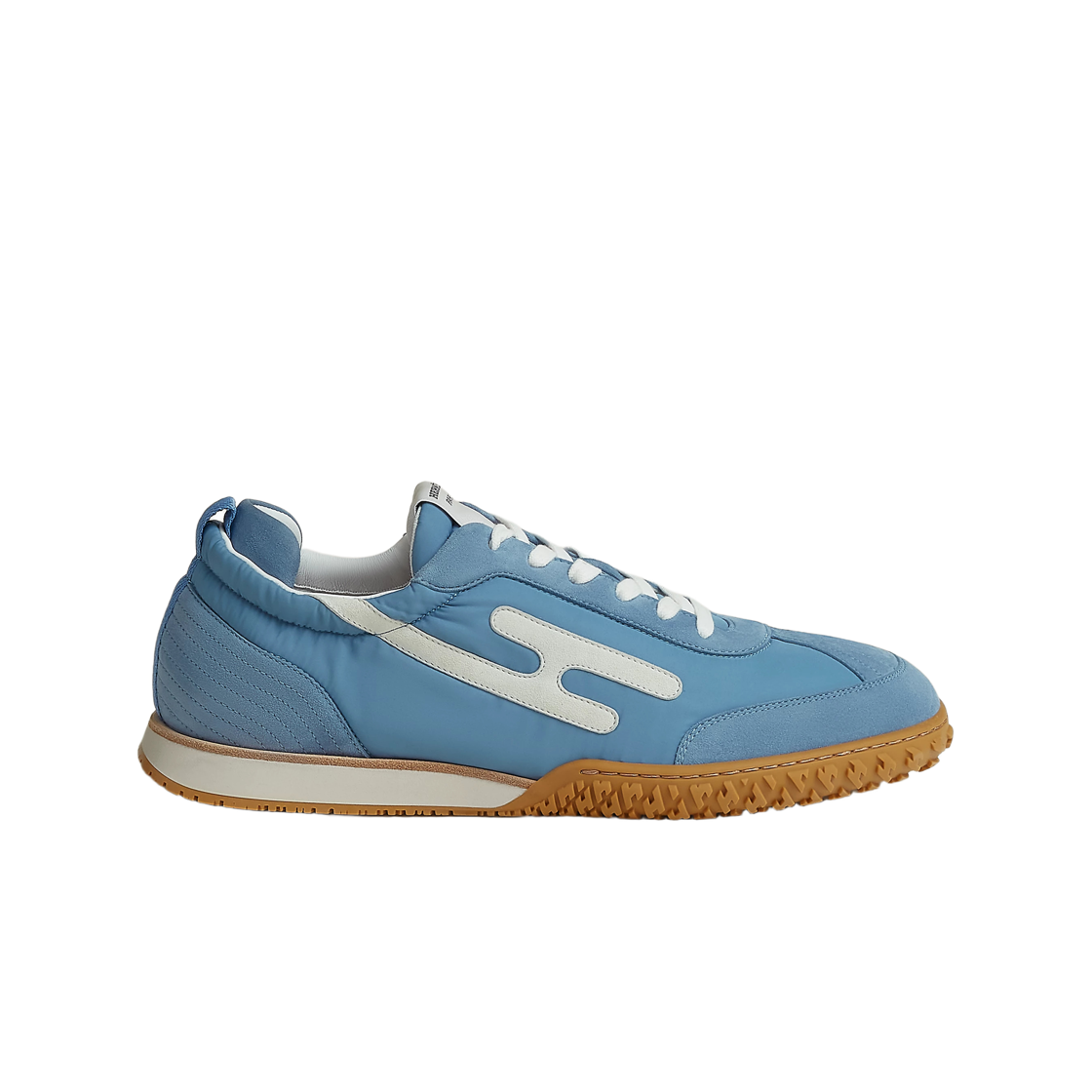 H261807ZH3R Hermes Jet Sneakers Parachute Fabric Suede Goatskin & Bleu Jean Blanc