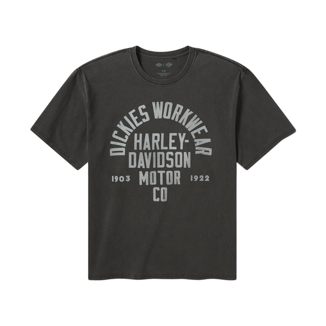 디키즈 x 할리 데이비슨 빈티지 워시 로고 그래픽 티셔츠 블랙(Dickies x Harley Davidson Vintage Wash Logo Graphic T-Shirt Black)