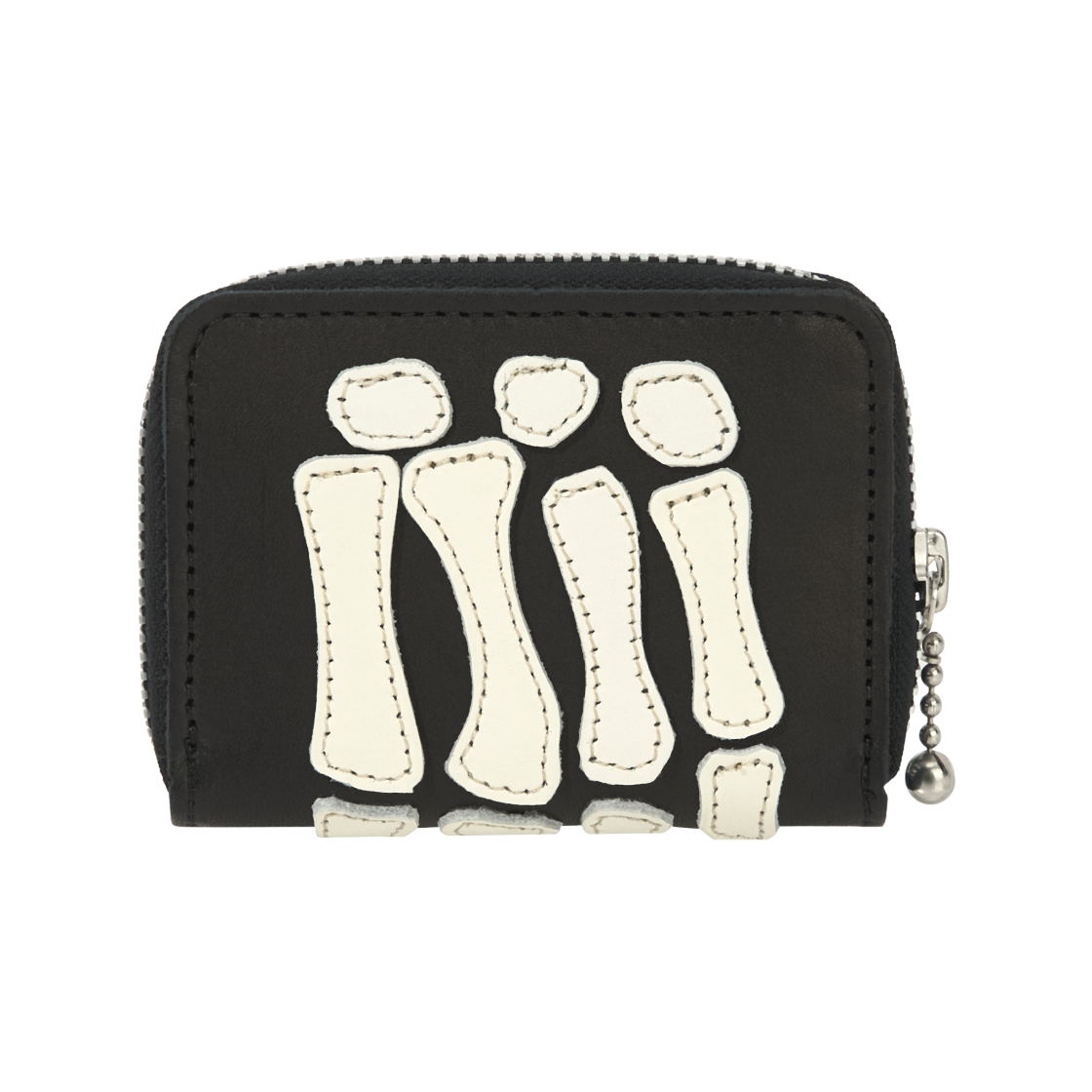 캐피탈 떰즈 업 본 핸드 집 미니 지갑 블랙(Kapital Thumbs Up Bone Hand Zip Mini Wallet Black) - 2