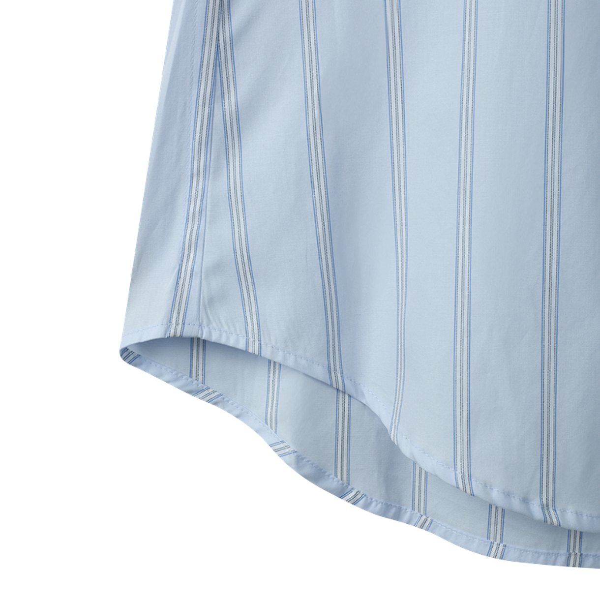 장 폴 고티에 우먼 핀스트라이프드 플로팅 칼라 셔츠 라이트블루 - 26SS(Jean Paul Gaultier Women Pinstriped Floating Collar Shirt Lightblue - 26SS) - 5