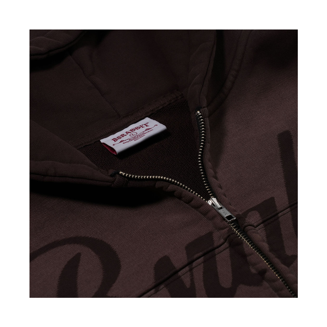 비에스래빗 워시드 집업 후디 브라운(Bsrabbit Washed Zip-Up Hoodie Brown) - 3