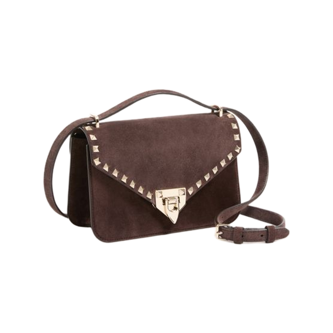 발렌티노 가라바니 락스터드 스몰 숄더백 스웨이드 에보니(Valentino Garavani Rockstud Small Shoulder Bag in Suede Ebony) - 2
