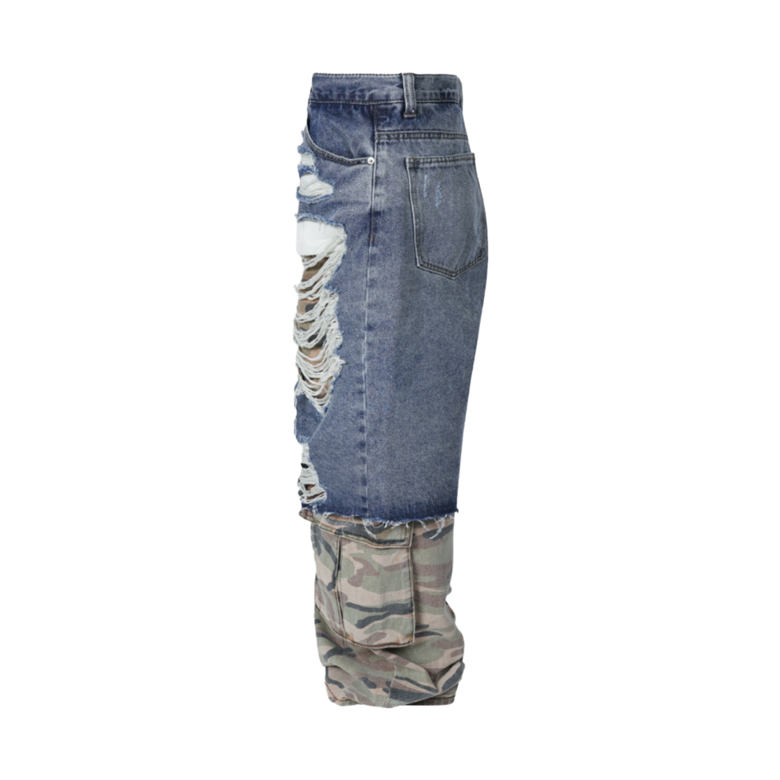 코너블레스 카모 레이어드 데님 팬츠 미드블루(CORNERBLESS Camo Layered Denim Pants Mid Blue) - 2