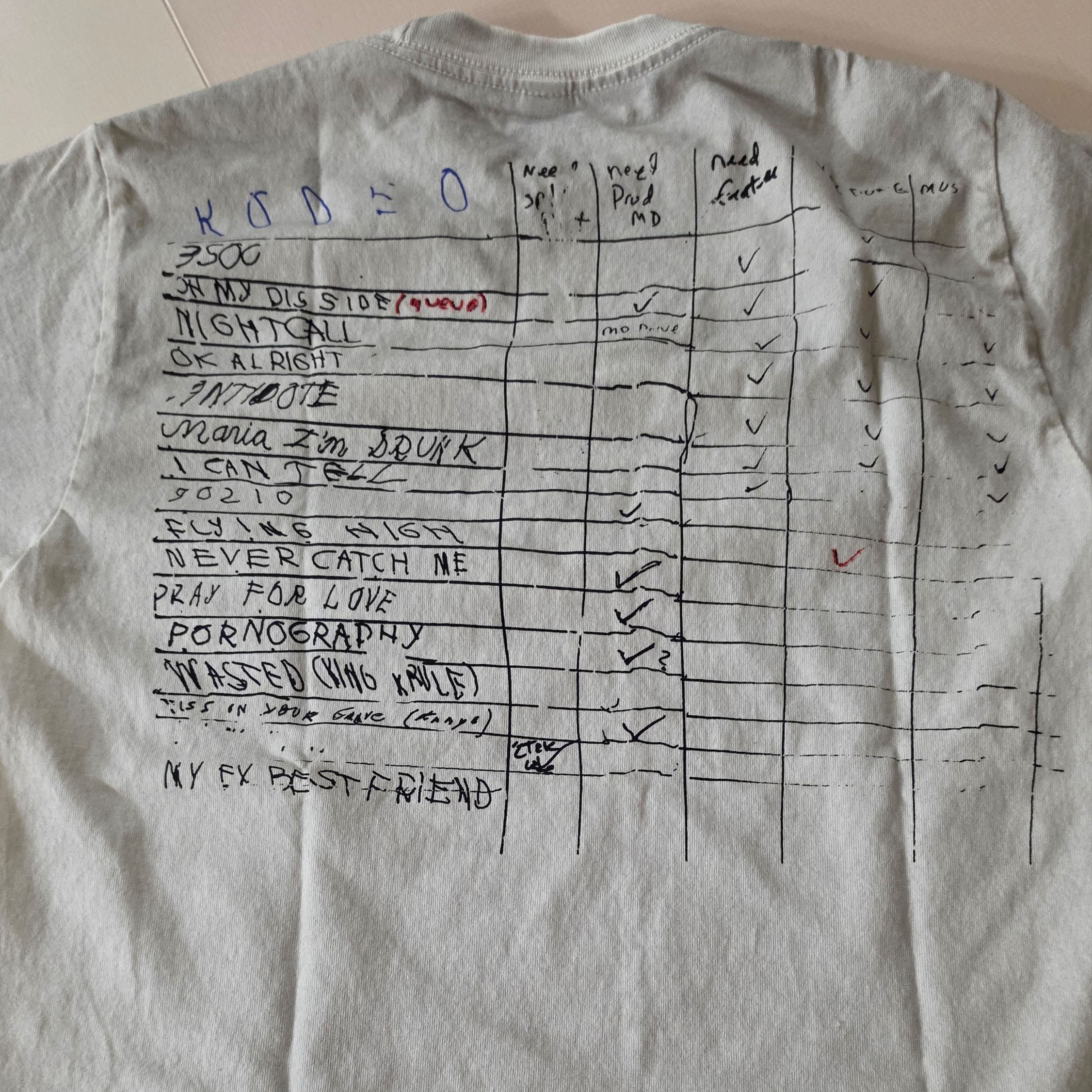 Travis Scott Rodeo Jim Joe White Board T-Shirt White 착용 스타일
