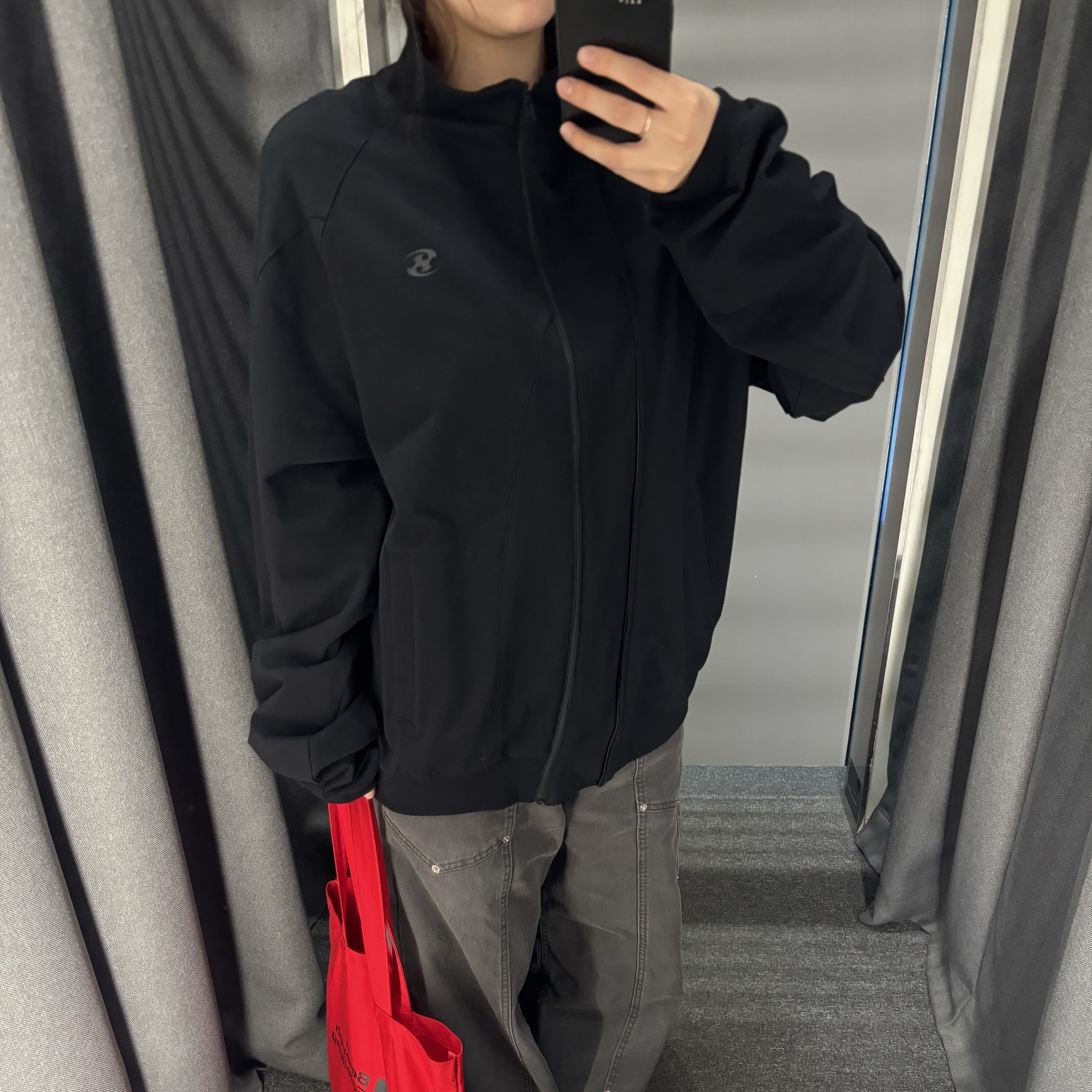 Sansan Gear 2Way Cotton Jacket Black 착용 스타일 - 1