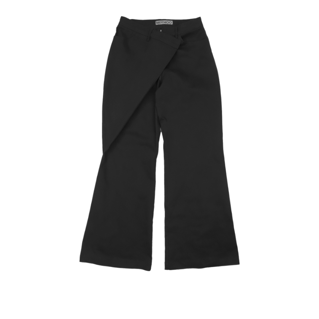 미와이후 사이드 랩 플레어 팬츠 블랙(Miyhoo Side Wrap Flare Pants Black)