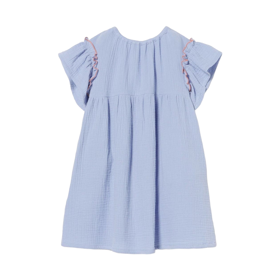 (키즈) 빔즈 미니 모슬린 개더 드레스 삭스((Kids) Beams Mini Muslin Gathered Dress Saxe) - 2