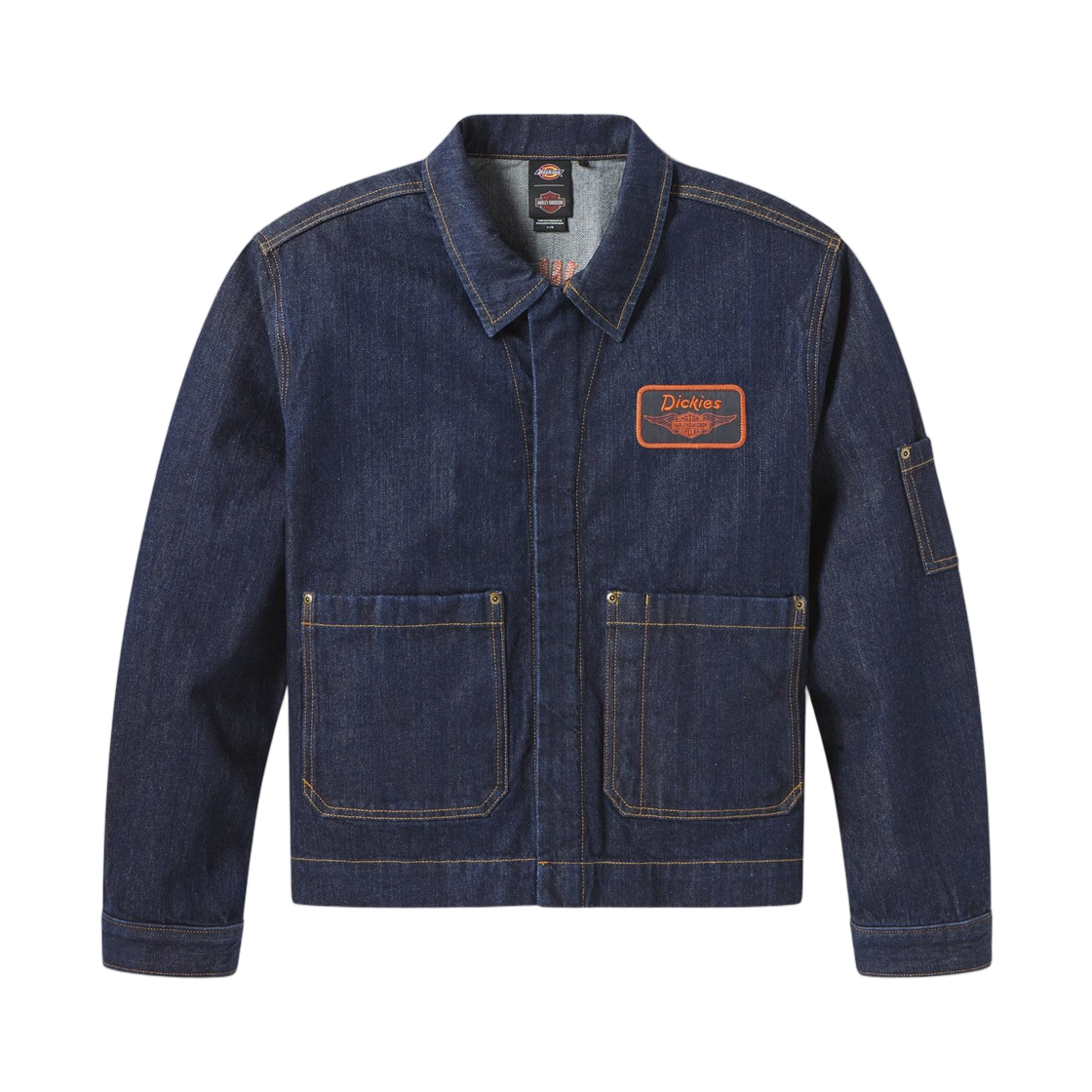 디키즈 x 할리 데이비슨 박시 핏 자수 데님 자켓 린스드 인디고 블루(Dickies x Harley Davidson Boxy Fit Embroidered Denim Jacket Rinsed Indigo Blue) - 2