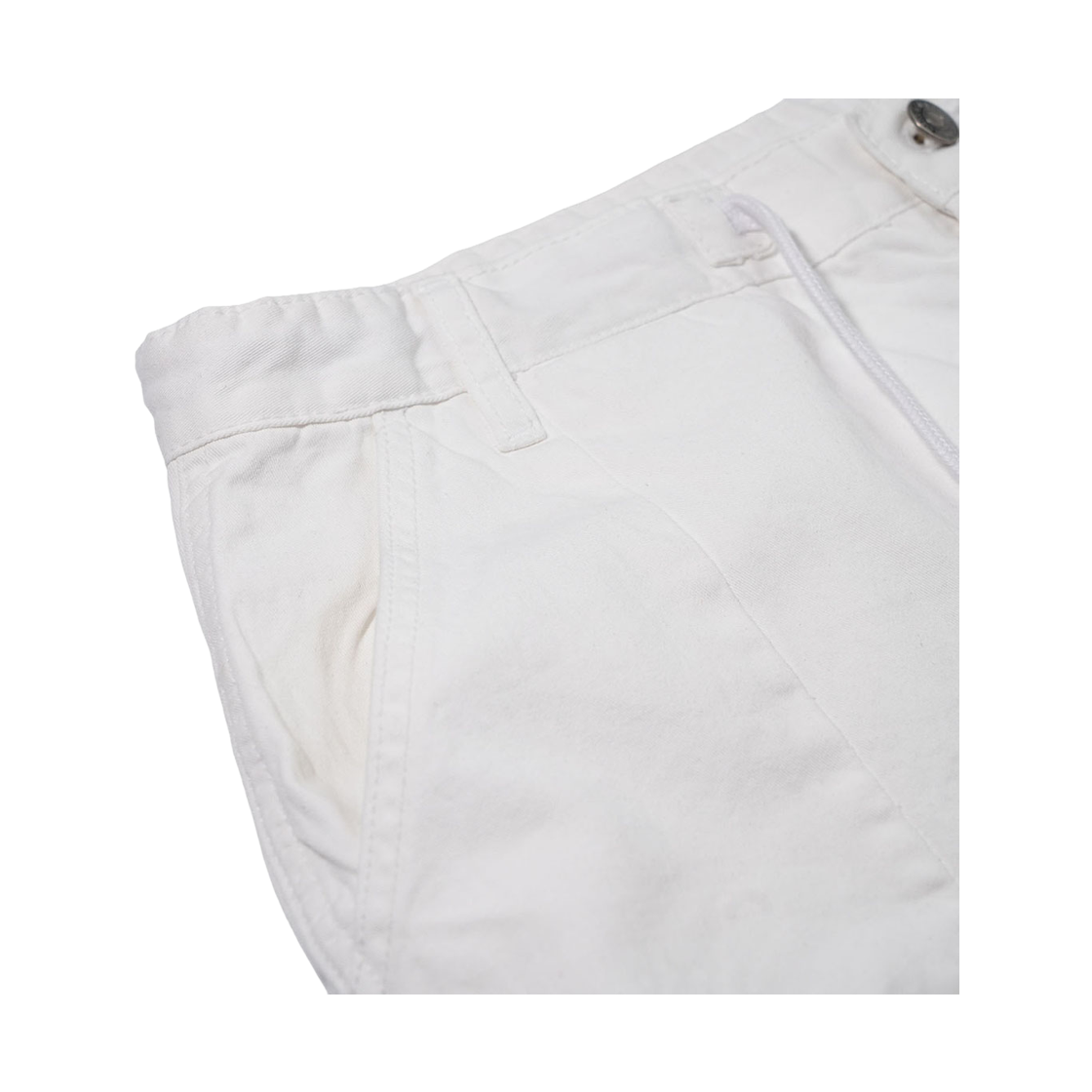 비에스래빗 와이드렉 드로우스트링 코튼 팬츠 화이트(Bsrabbit Wide-Leg Drawstring Cotton Pants White) - 4