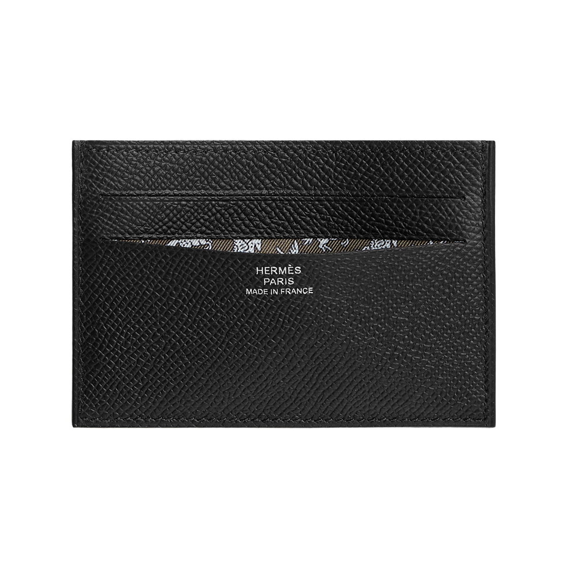 H088019CAAC Hermes Citizen Twill Compact Card Holder Epsom Calfskin & Noir Vert Veronese