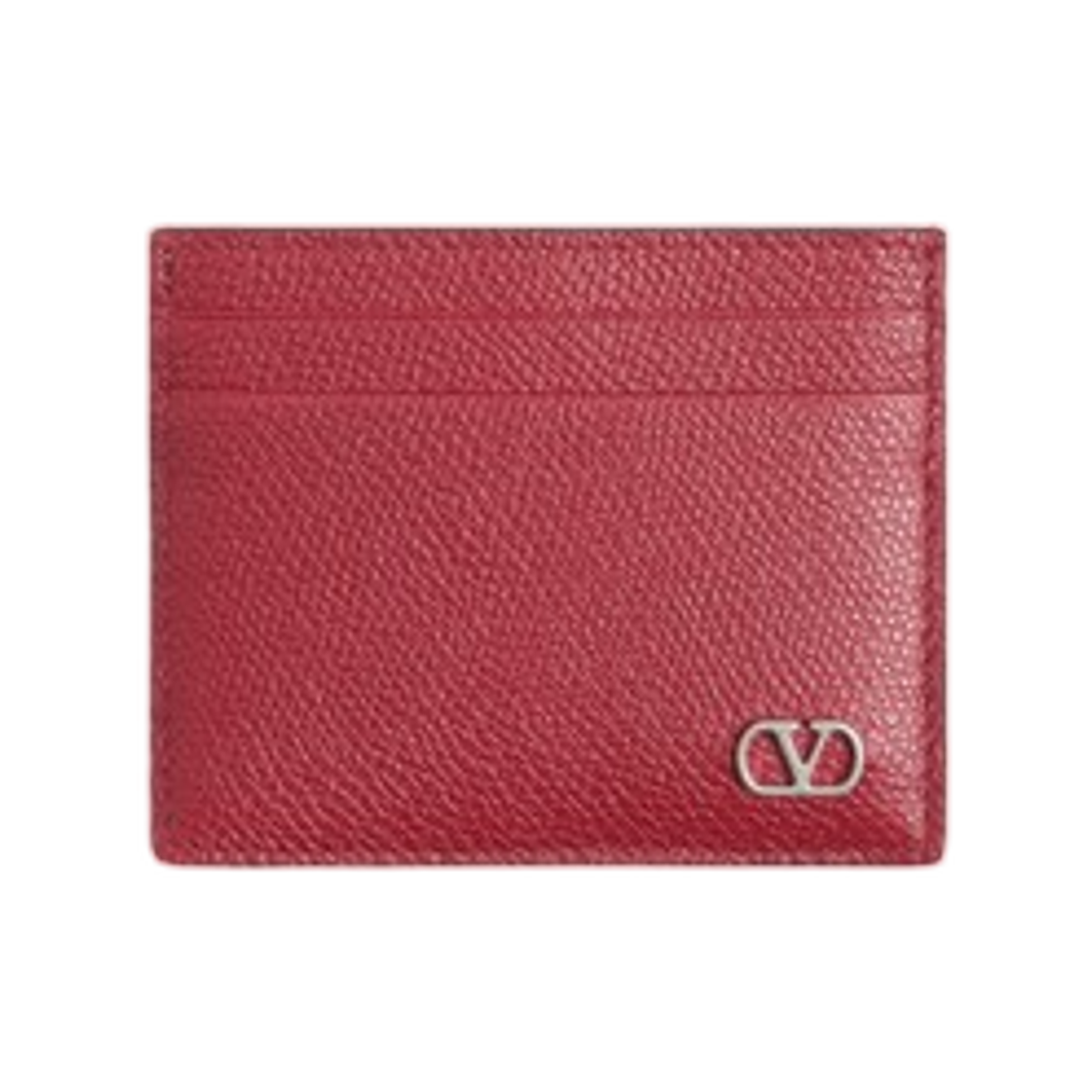 YP0AP4UAGAQS Valentino Garavani Vlogo Signature Cardholder in Grainy Calfskin Red