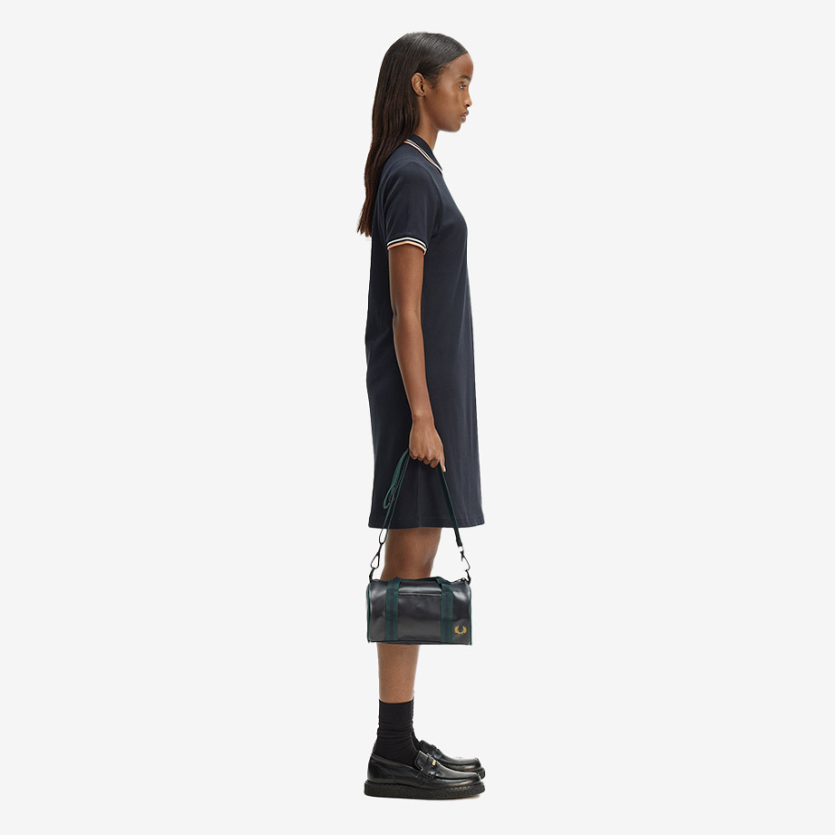 프레드페리 클래식 미니 배럴 백 네이비 그래스루츠(Fred Perry Classic Mini Barrel Bag Navy Grassroots) - 4