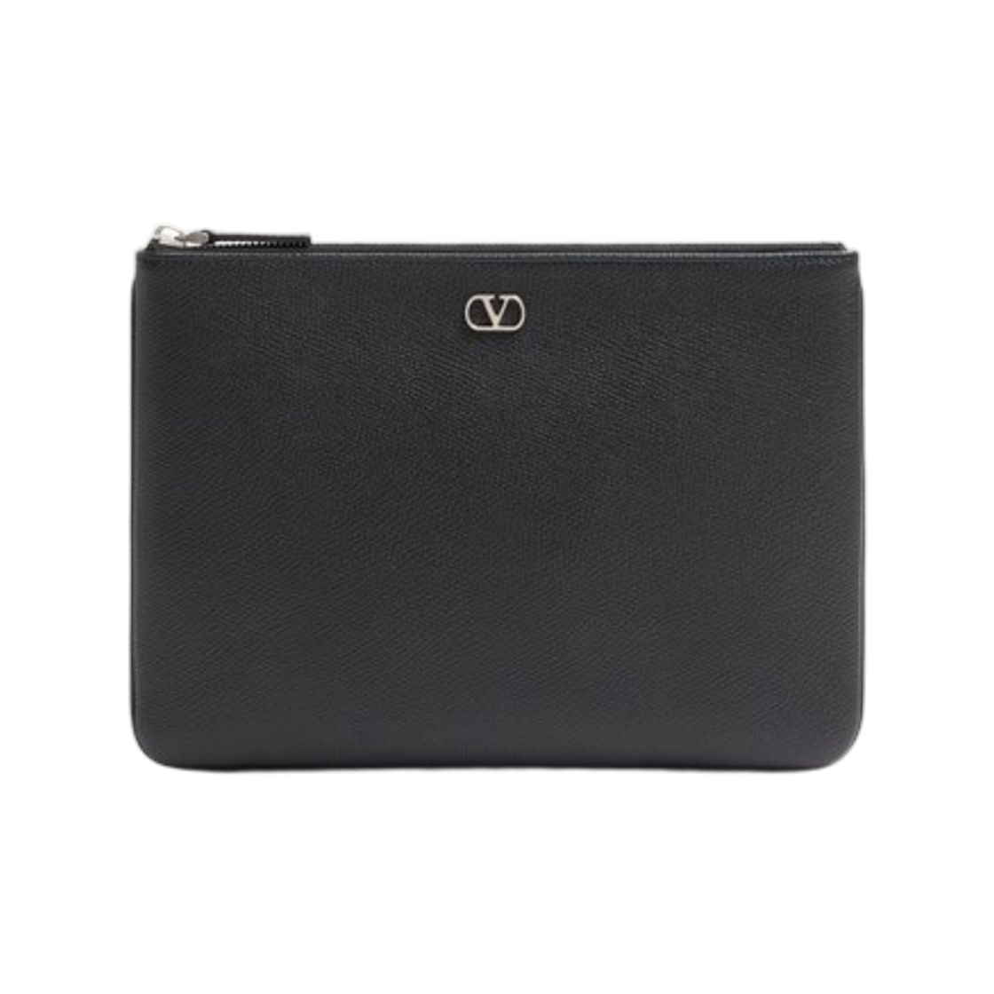 YP0AP5UAG0NO Valentino Garavani Vlogo Signature Grainy Calfskin Pouch Black