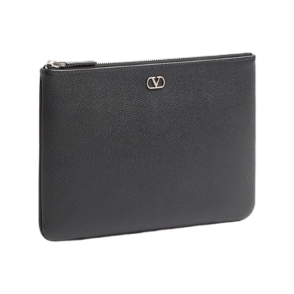발렌티노 가라바니 브이로고 시그니쳐 그레이니 카프스킨 파우치 블랙(Valentino Garavani Vlogo Signature Grainy Calfskin Pouch Black) - 2