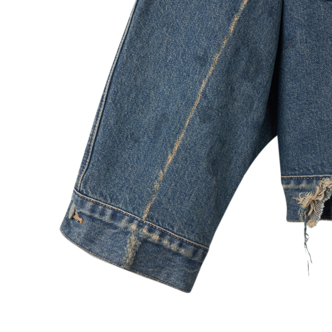 다이리쿠 80 이어 데미지 데님 자켓 인디고 - 26SS(Dairiku 80 Year Damage Denim Jacket Indigo - 26SS) - 5