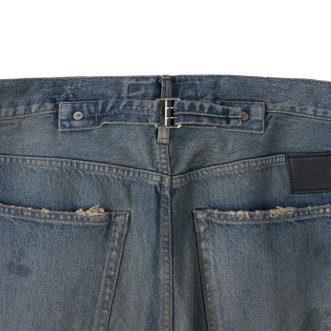 다이리쿠 D 버클 80 이어 슈퍼 와이드 데님 팬츠 인디고 - 26SS(Dairiku D Buckle 80 Year Super Wide Denim Pants Indigo - 26SS) - 6