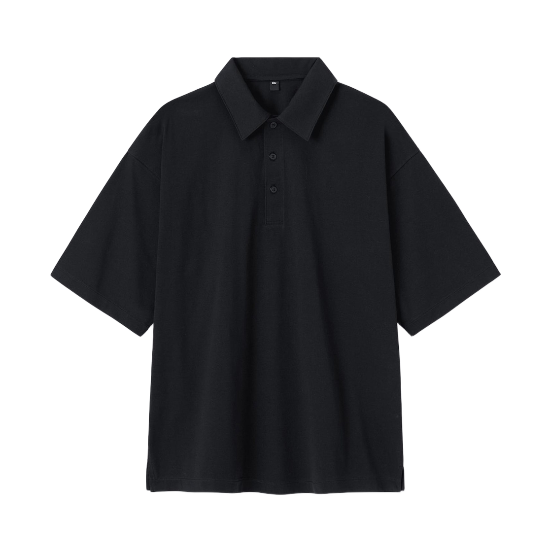 GU 드라이 박시 폴로 5부 셔츠 블랙(GU Dry Boxy Polo Five Quarter Shirt Black)