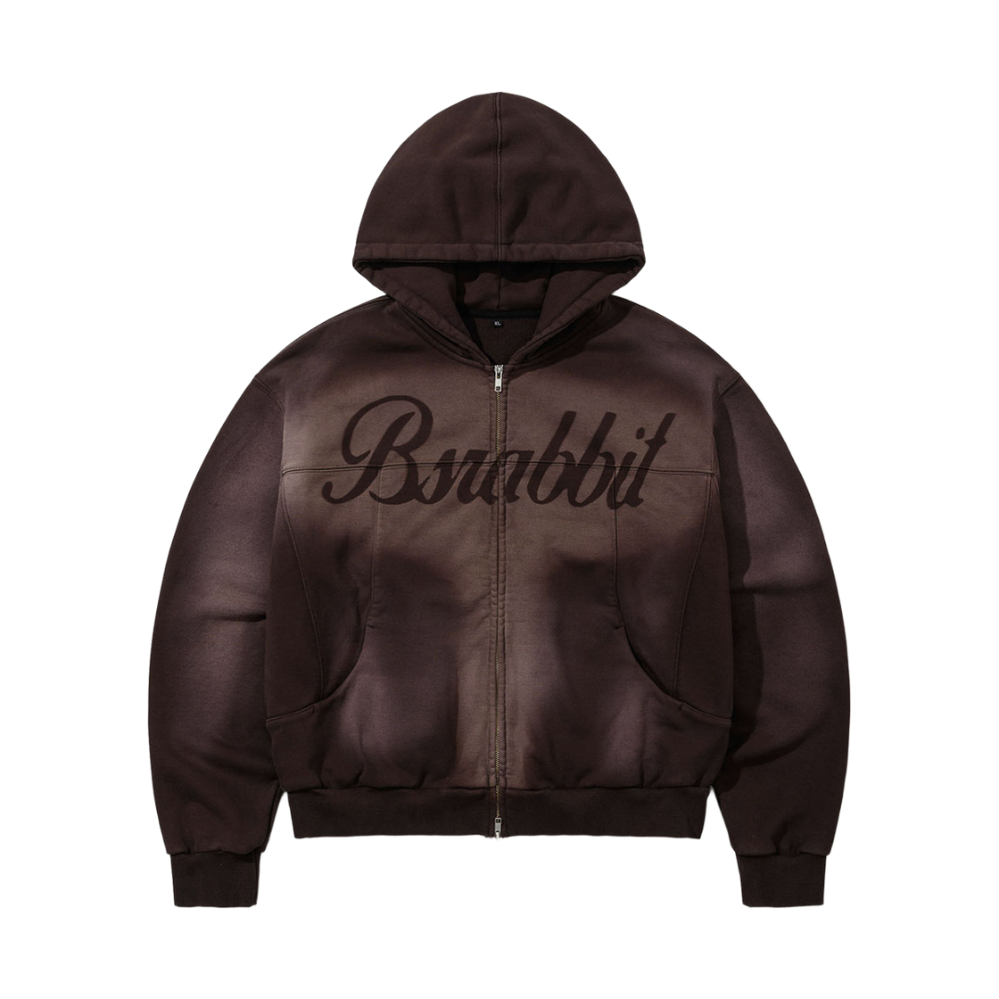 BSR26SSJK004 Bsrabbit Washed Zip-Up Hoodie Brown
