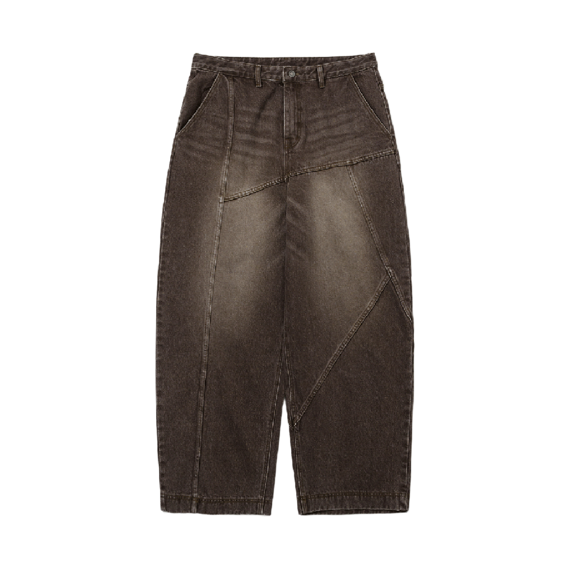 BSR26SSPT006 Bsrabbit Asymmetric Washed Denim Pants Rust