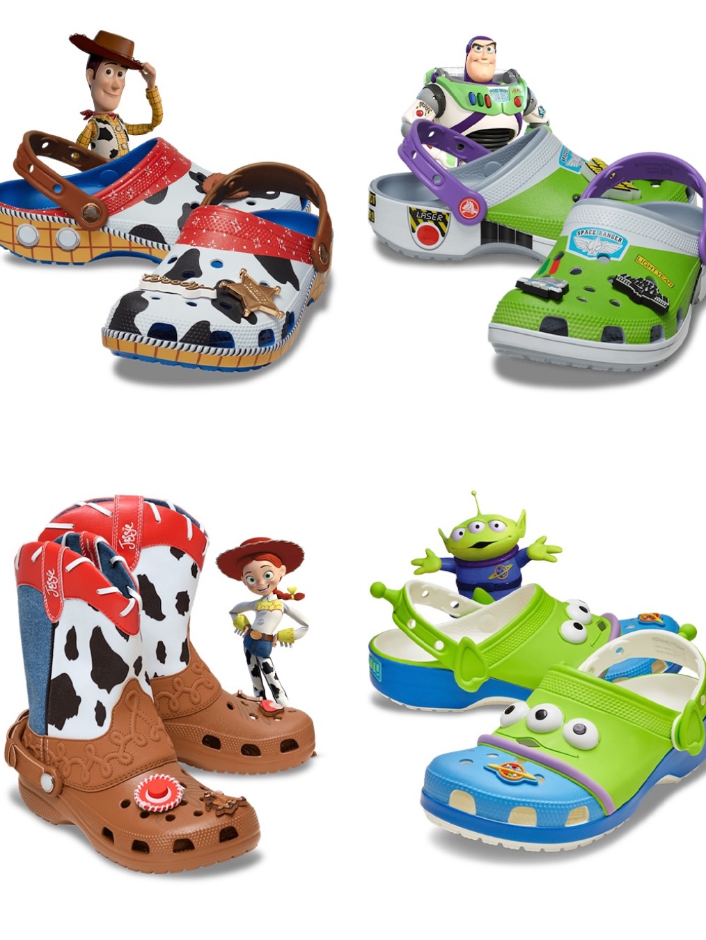 Crocs x Toy Story Alien Classic Clog Multi, Crocs x Toy Story Buzz Lightyear Classic Clog Blue Grey 착용 스타일 - 2