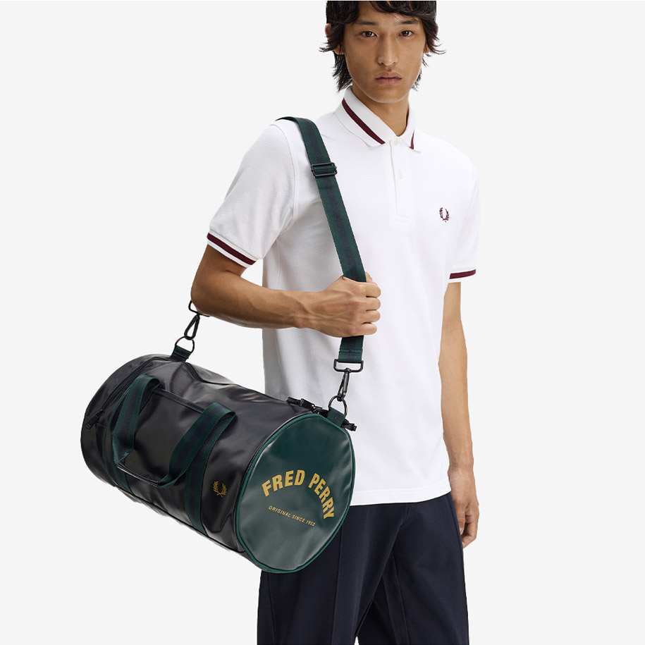 프레드페리 클래식 배럴 백 네이비 그래스루츠(Fred Perry Classic Barrel Bag Navy Grassroots) - 2