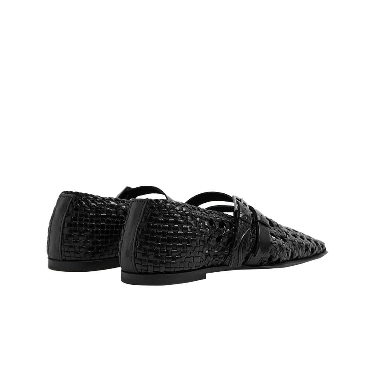 미스타 우먼 키란 우븐 레더 스트래피 발레리나 블랙 - 26SS(Miista Women Kiran Woven Leather Strappy Ballerinas Black - 26SS) - 5
