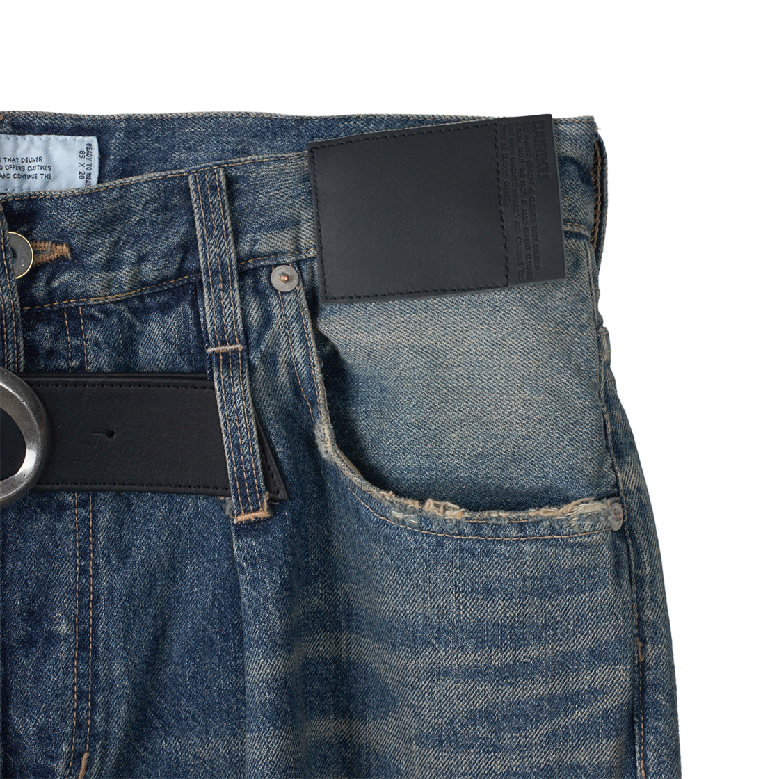 다이리쿠 D 버클 80 이어 슈퍼 와이드 데님 팬츠 인디고 - 26SS(Dairiku D Buckle 80 Year Super Wide Denim Pants Indigo - 26SS) - 4
