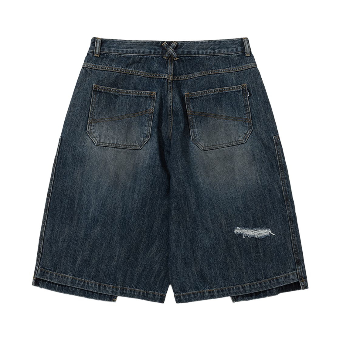 비에스래빗 데미지드 데님 숏팬츠 빈티지 인디고(Bsrabbit Damaged Denim Shorts Vintage Indigo) - 2