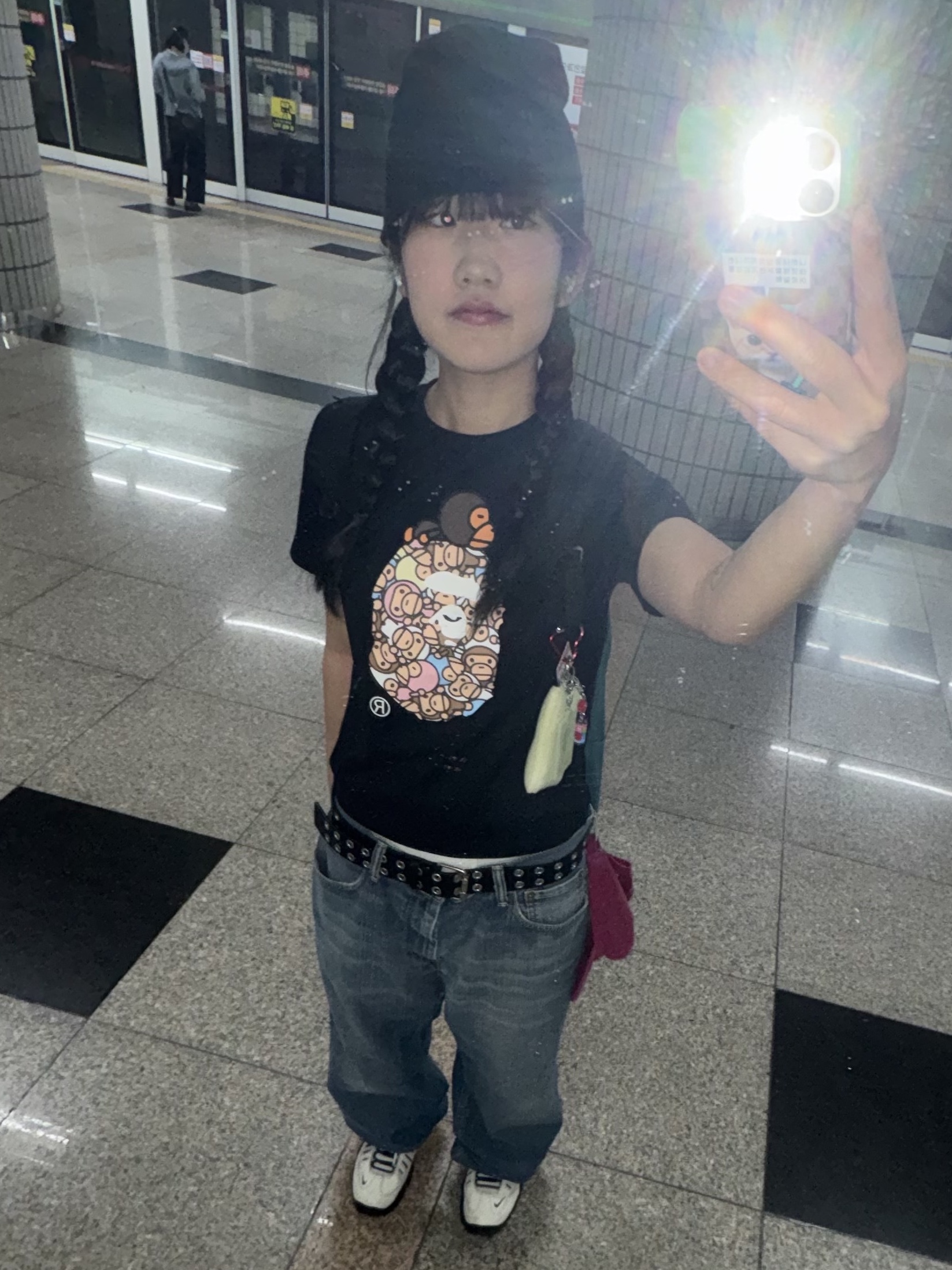 Nike x Ambush Air Adjust Force SP Summit White and Black, (Kids) BAPE All Baby Milo Multi Milo On Big Ape T-Shirt Black 착용 스타일