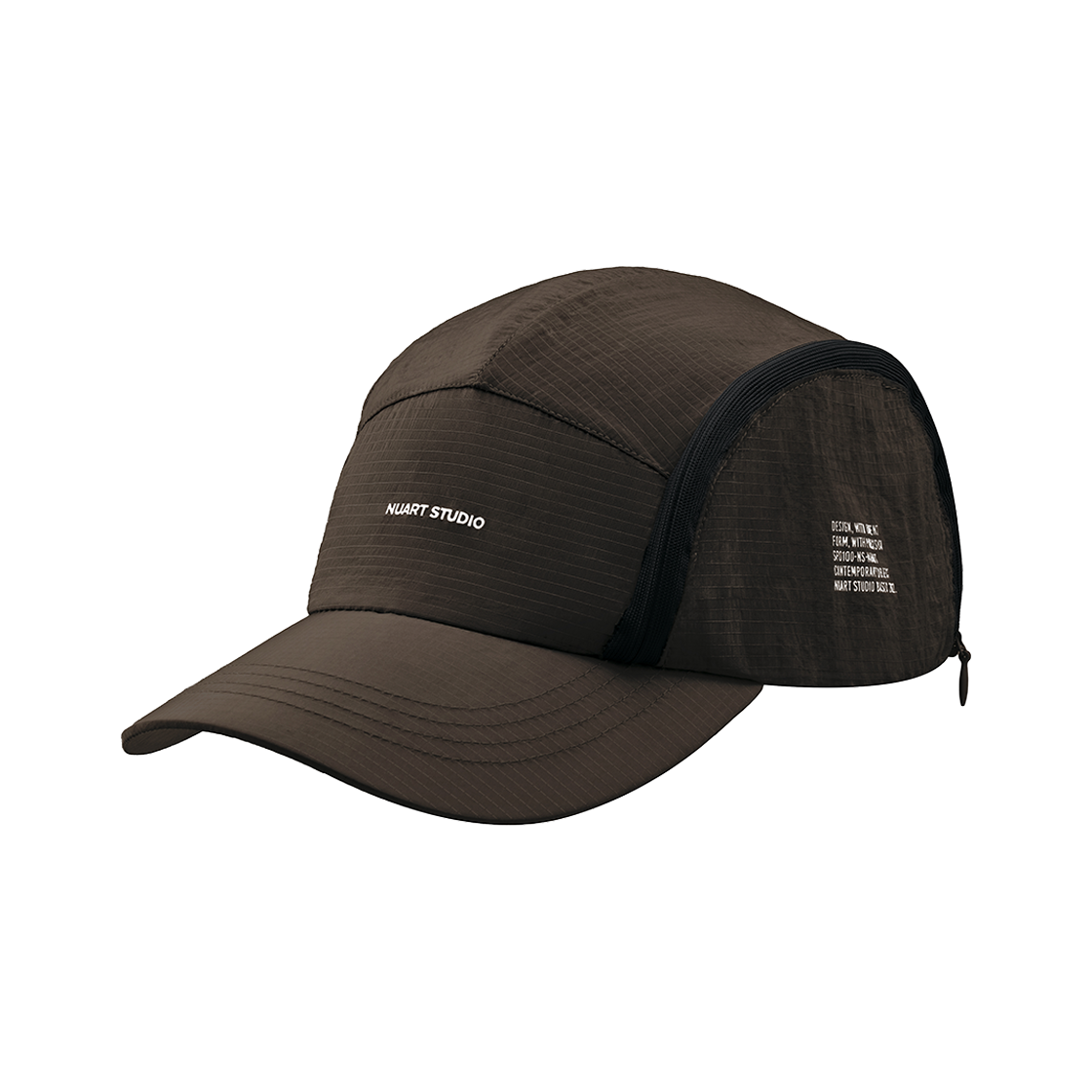 누아트스튜디오 윈드 벤트 지퍼 러닝 볼캡 브라운(NUART STUDIO Wind Vent Zipper Running Ball Cap Brown) - 1