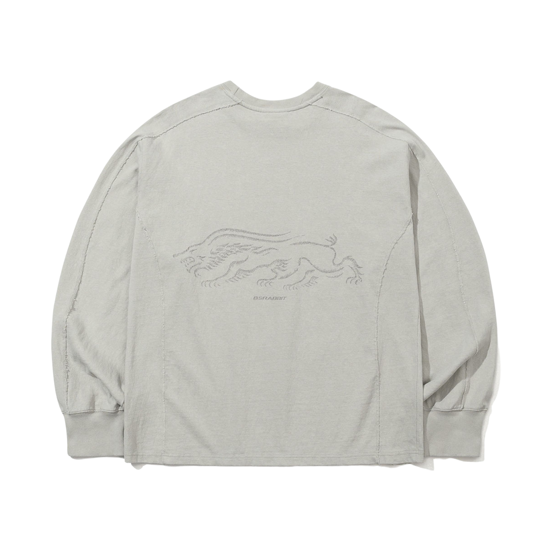 비에스래빗 레이져 로고 워시드 롱슬리브 티셔츠 아이보리(Bsrabbit Laser Logo Washed Long Sleeve Ivory) - 2