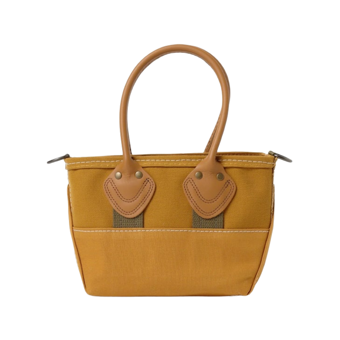 빔즈 보이 x 엘엘빈 딥 버튼 레더 핸들 집 토트백 미니 브라운(Beams Boy x L.L.Bean Deep Bottom Leather Handle Zip Tote Bag Mini Brown)