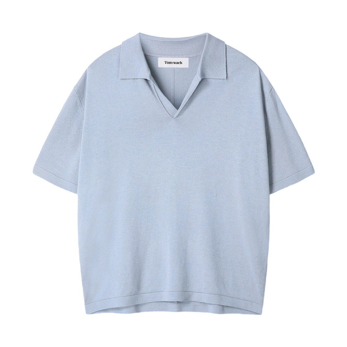 토니웩 실크 캐시미어 오픈 칼라 니트 스카이 블루(Tonywack Silk Cashmere Open Collar Knit Sky Blue)