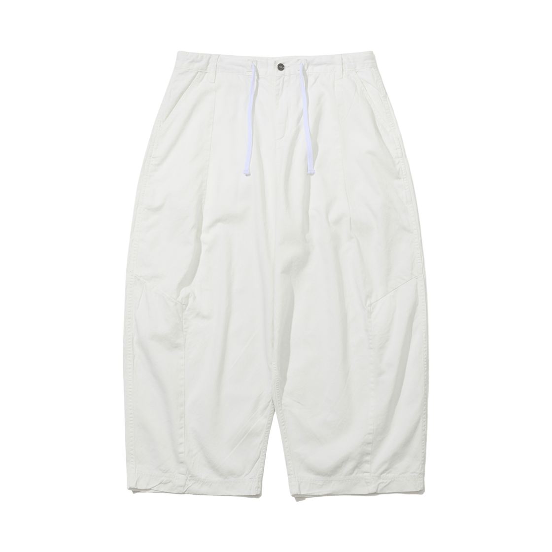 BSR26SSPT015 Bsrabbit Wide-Leg Drawstring Cotton Pants White