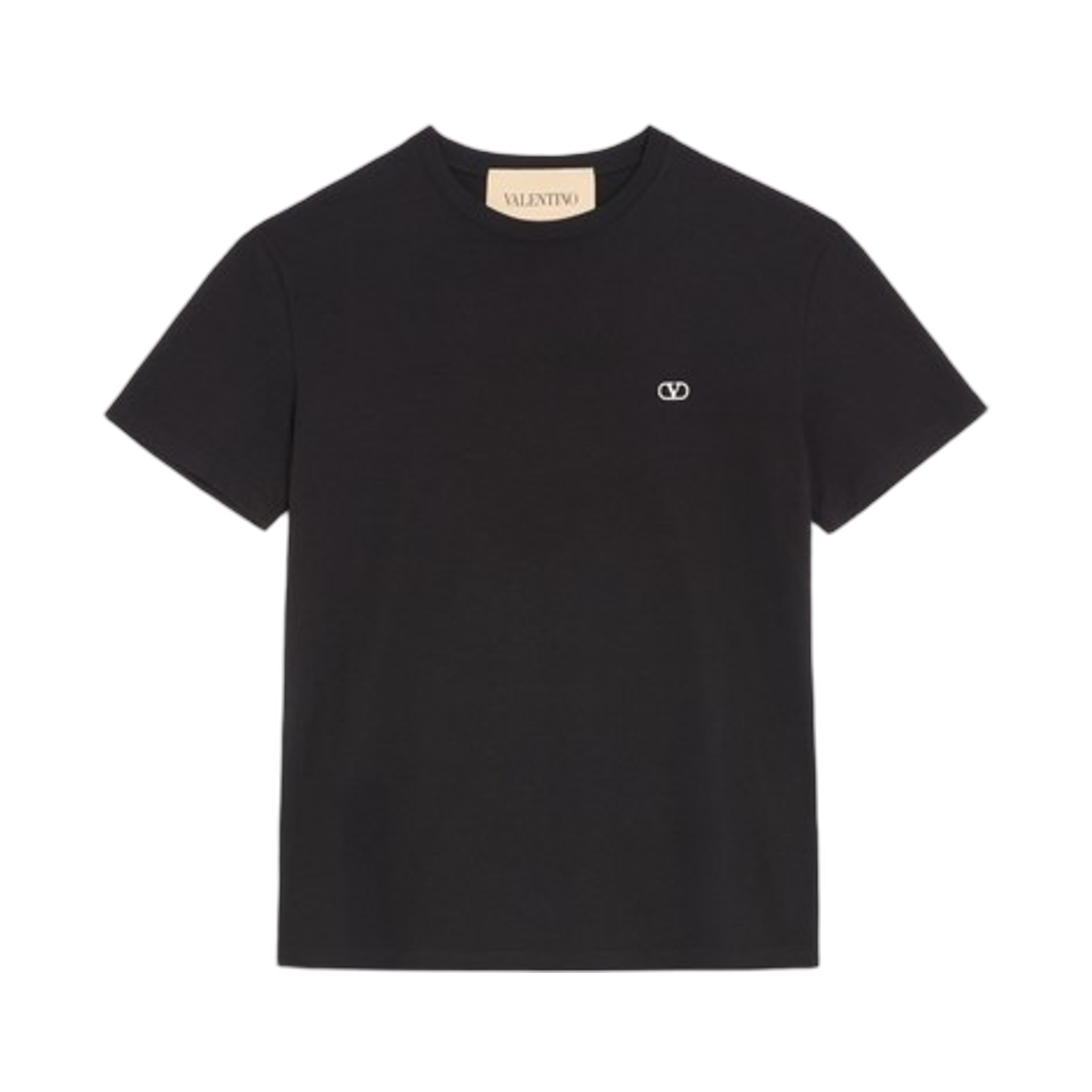 VMG10VBMM0NO Valentino Cotton T-Shirt with Vlogo Embroidery Black