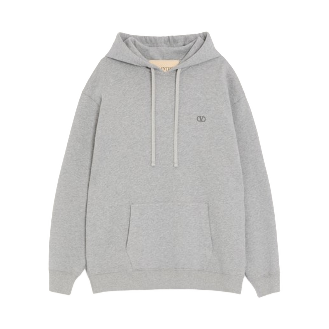 VMF30KBMN080 Valentino Cotton Hoodie with Vlogo Embroidery Grey
