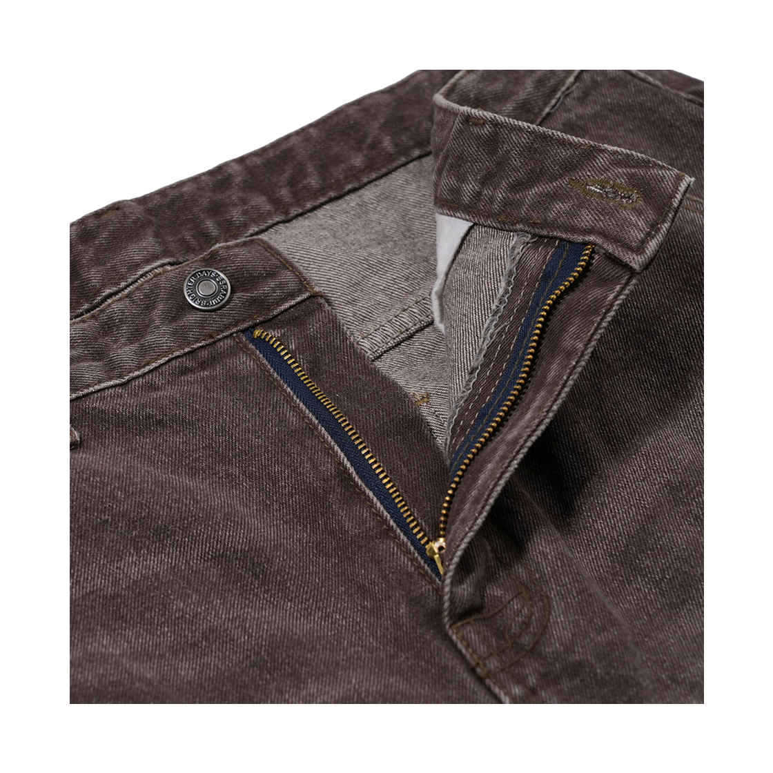 비에스래빗 애쉬메트릭 워시드 데님 팬츠 러스트(Bsrabbit Asymmetric Washed Denim Pants Rust) - 3