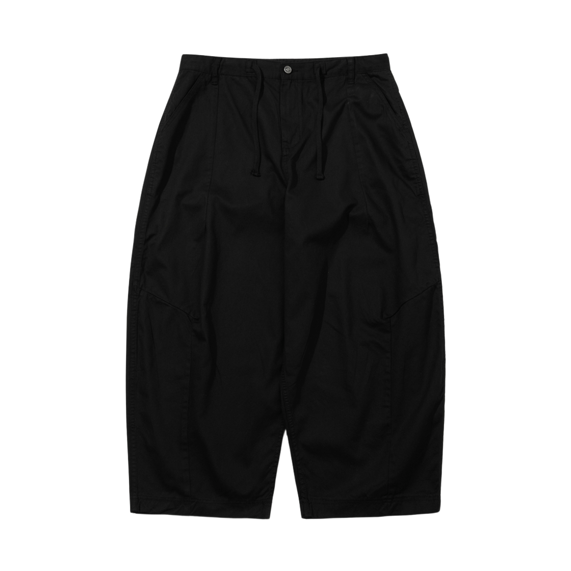 BSR26SSPT017 Bsrabbit Wide-Leg Drawstring Cotton Pants Black