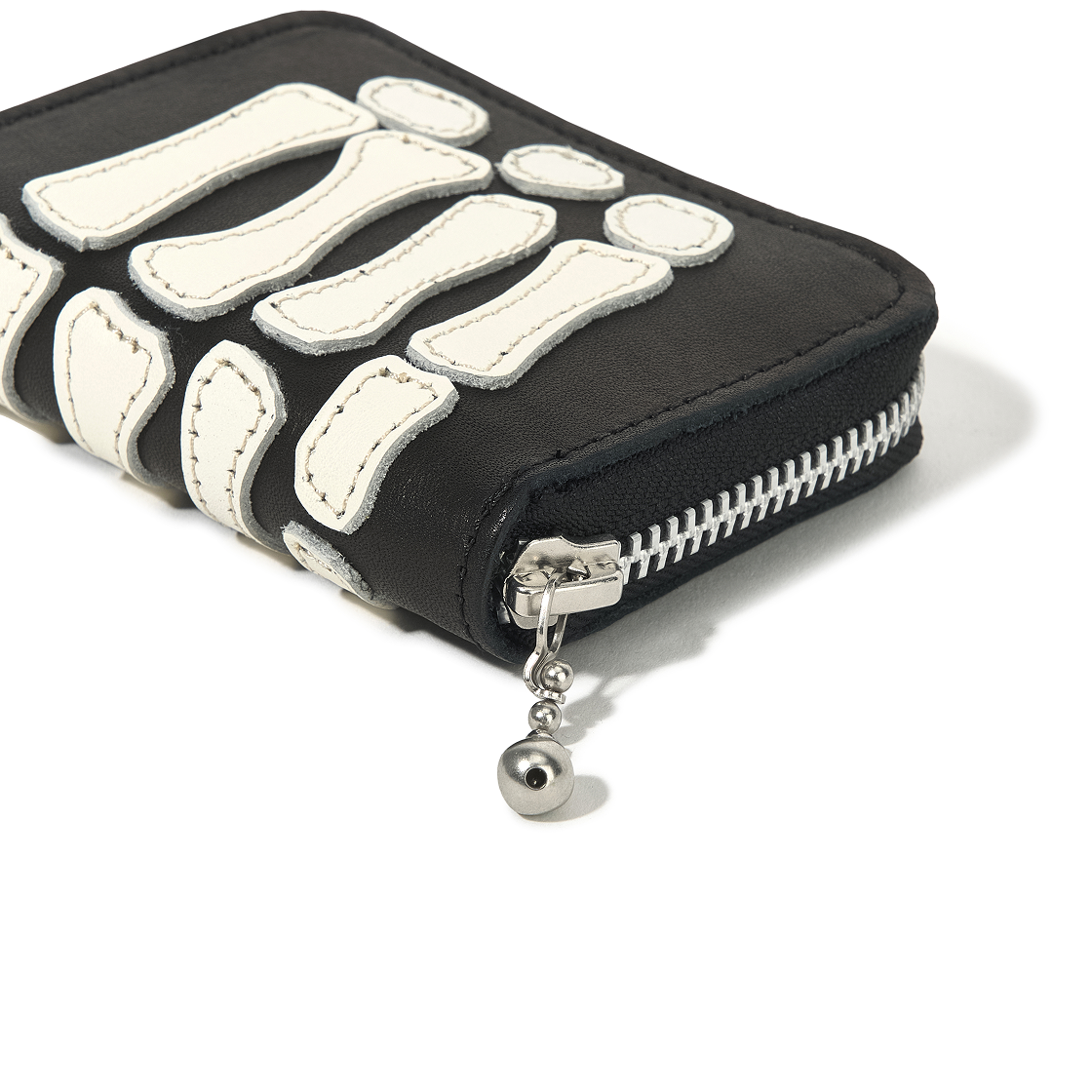 캐피탈 떰즈 업 본 핸드 집 미니 지갑 블랙(Kapital Thumbs Up Bone Hand Zip Mini Wallet Black) - 4